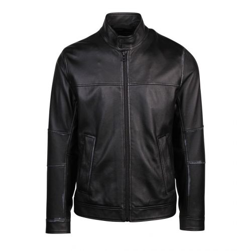 Casual Mens Black Josep Leather Jacket 93361 by BOSS from Hurleys