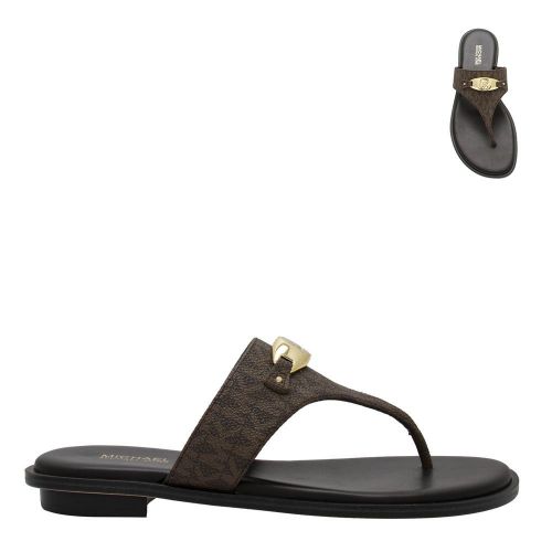 Womens Brown Signature Tilly Thong Sandals 89220 by Michael Kors from Hurleys