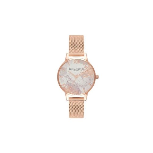 Womens Rose Gold Abstract Florals Mesh Watch 73309 by Olivia Burton from Hurleys