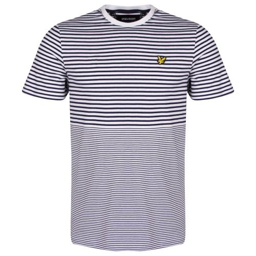 Mens Navy Crew Stripe S/s T Shirt 24236 by Lyle & Scott from Hurleys