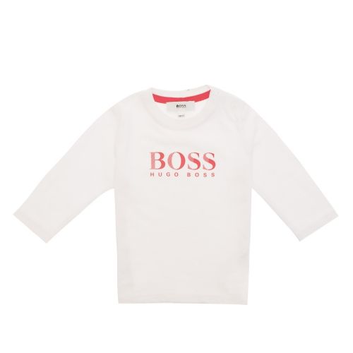 Toddler White Branded Logo L/s T Shirt 28352 by BOSS from Hurleys