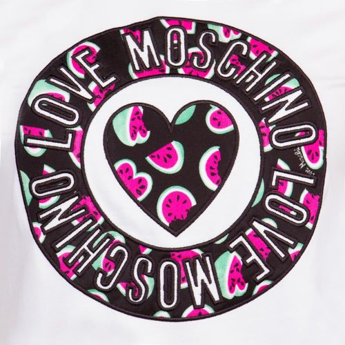 Womens White Logo S/s Tee Shirt 72646 by Love Moschino from Hurleys