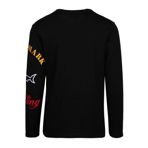 Mens Black Printed Logo Arm L/s T Shirt 93891 by Paul And Shark from Hurleys