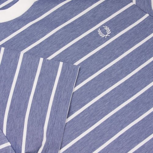 Mens Summer Blue Oxford Stripe S/s T Shirt 21224 by Fred Perry from Hurleys