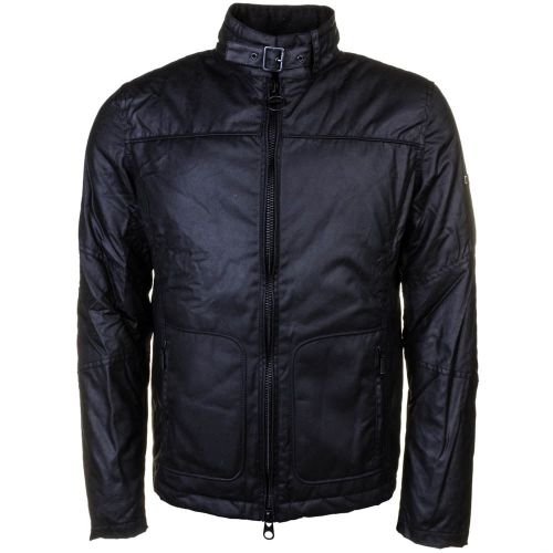 Mens Black Winter Track Waxed Jacket 64631 by Barbour International from Hurleys