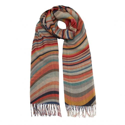 Womens Multicoloured Swirl & Check Scarf 95861 by PS Paul Smith from Hurleys