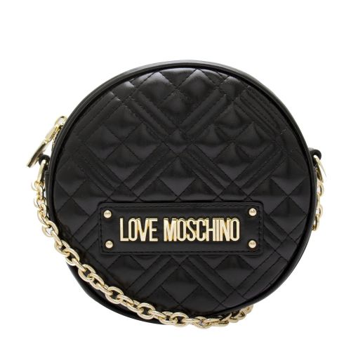 Womens Black Quilted Circle Crossbody Bag 74218 by Love Moschino from Hurleys
