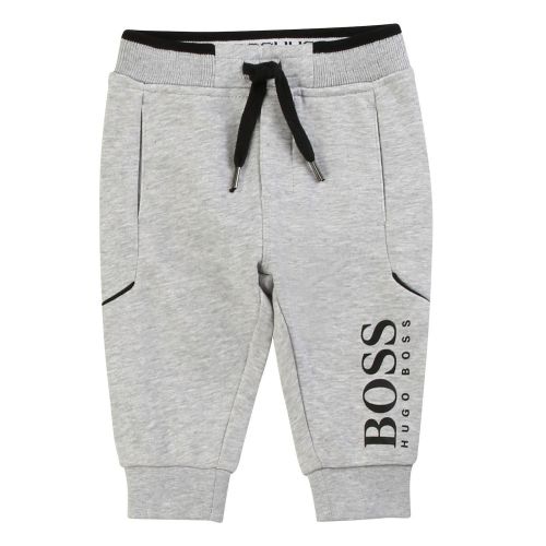 Toddler Grey Marl Branded Sweat Pants 56019 by BOSS from Hurleys