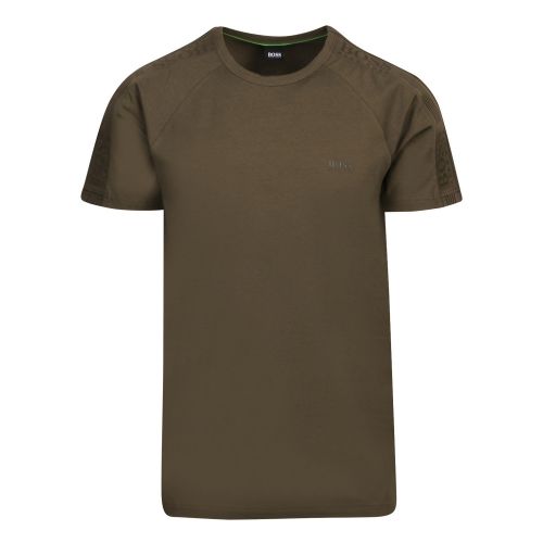 Athleisure Mens Khaki Tee 7 Taped Arm S/s T Shirt 45178 by BOSS from Hurleys