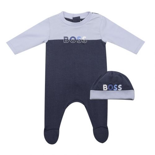 Baby Navy Hat + Babygrow Set 101857 by BOSS from Hurleys
