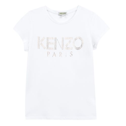 Girls Optic White Foil Logo S/s T Shirt 36454 by Kenzo from Hurleys