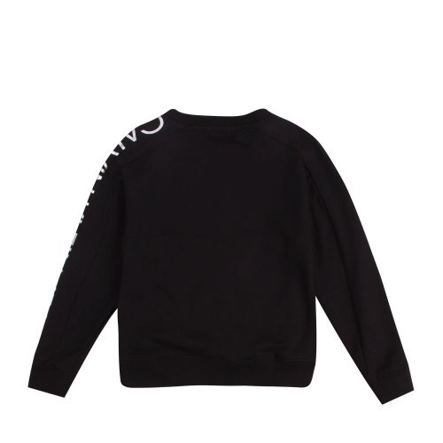 Girls Black Foil Logo Sleeve Sweat Top 80584 by Calvin Klein from Hurleys