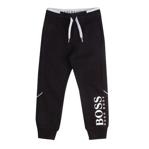 Boys Black Branded Sweat Pants 55970 by BOSS from Hurleys