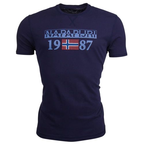 Mens Blue Marine Solin S/s T Shirt 17234 by Napapijri from Hurleys