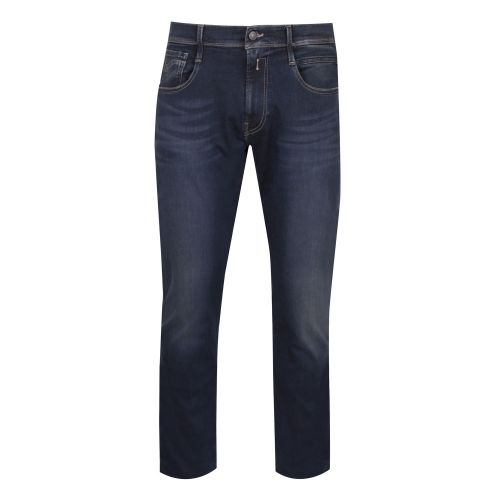 Mens Blue Black Anbass Hyperflex Slim Fit Jeans 50187 by Replay from Hurleys