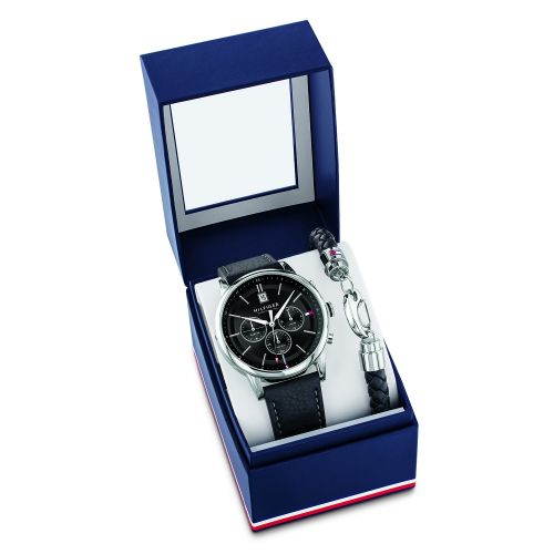Mens Black Watch & Bracelet Gift 52260 by Tommy Hilfiger from Hurleys