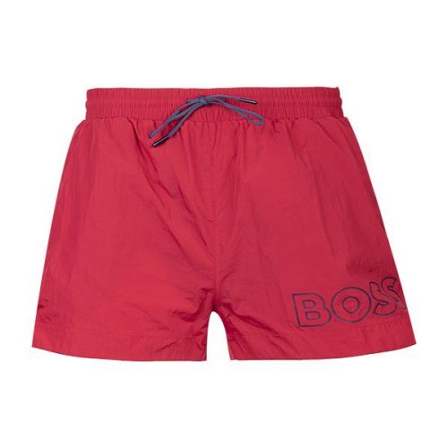 Mens Bright Red Logo Mooneye Swim Shorts 109707 by BOSS from Hurleys