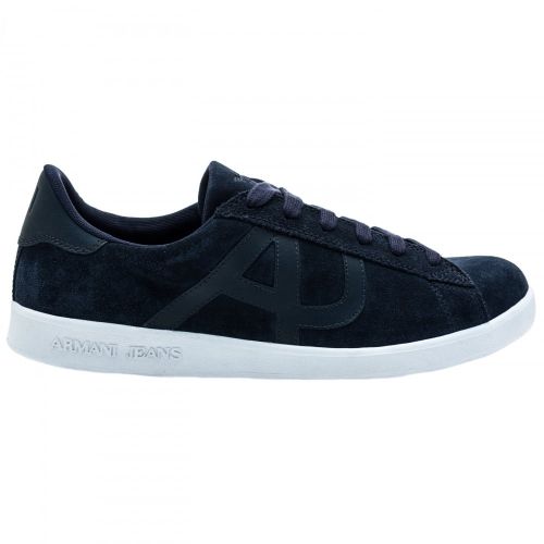 Mens Blue Suede Trainers 65887 by Armani Jeans from Hurleys