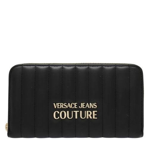 Womens Black Branded Quilted Zip Around Purse 51139 by Versace Jeans Couture from Hurleys