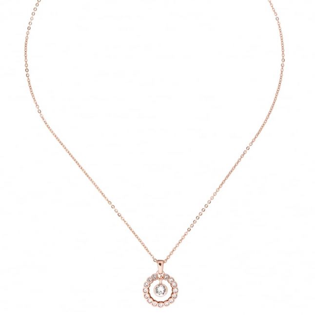 Womens Rose Gold & Clear Cadhaa Concentric Crystal Pendant