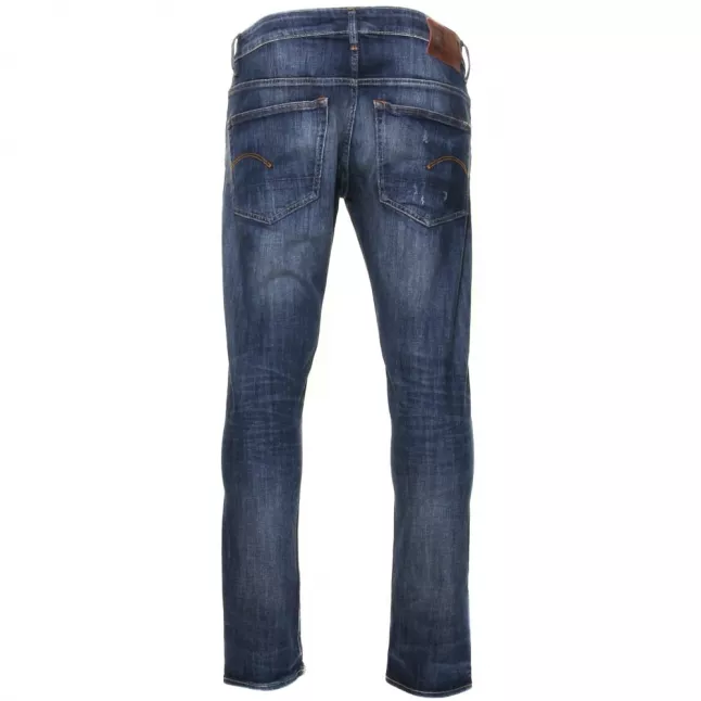 Mens Dark Aged Antic Wash 3301 Slim Fit Jeans