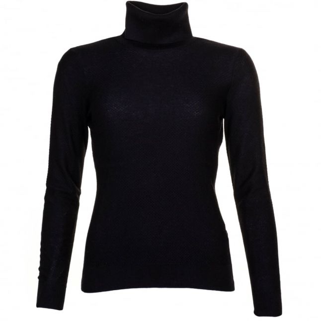 Womens Black Iddy Roll Neck Knitted Jumper