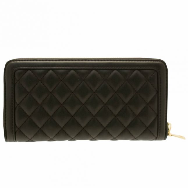 Womens Black Quilted Logo Purse