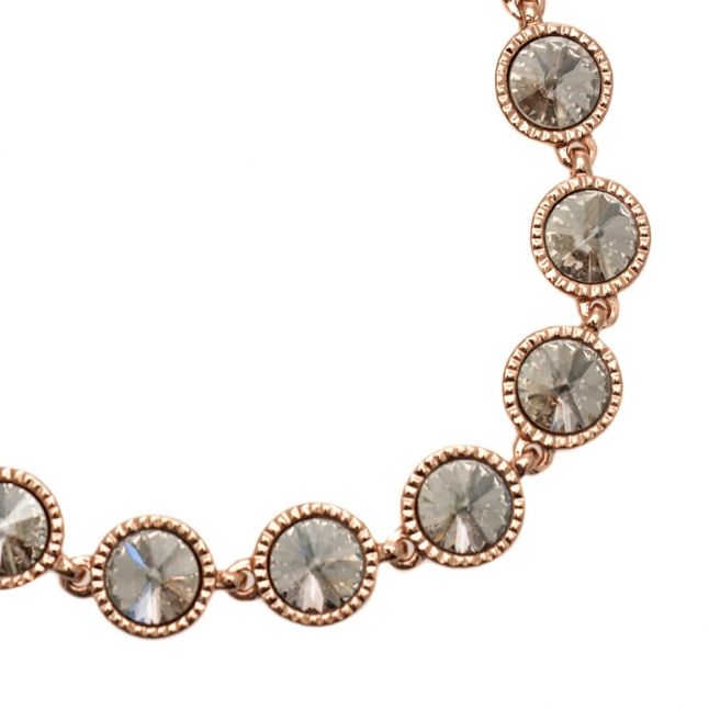 Womens Rose Gold & Crystal Rosele Necklace