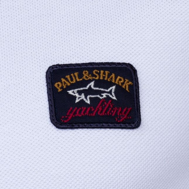 Paul & Shark Mens White Shark Fit Basic S/s Polo Shirt