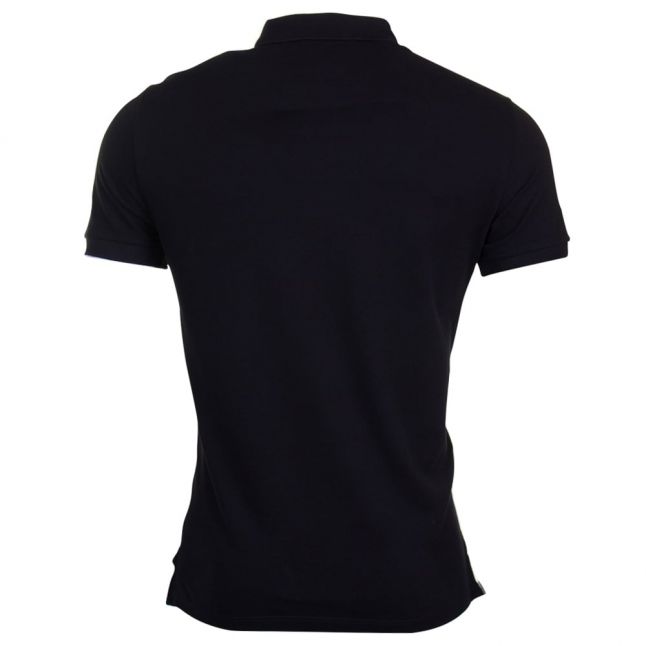 Mens Black Chest Logo Regular Fit S/s Polo Shirt