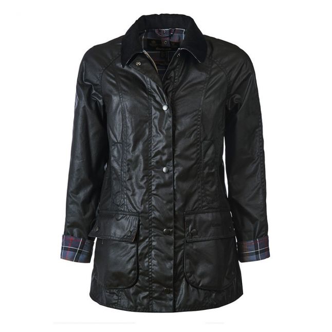 Womens Black Beadnell Waxed Jacket 75275 by Barbour from Hurleys