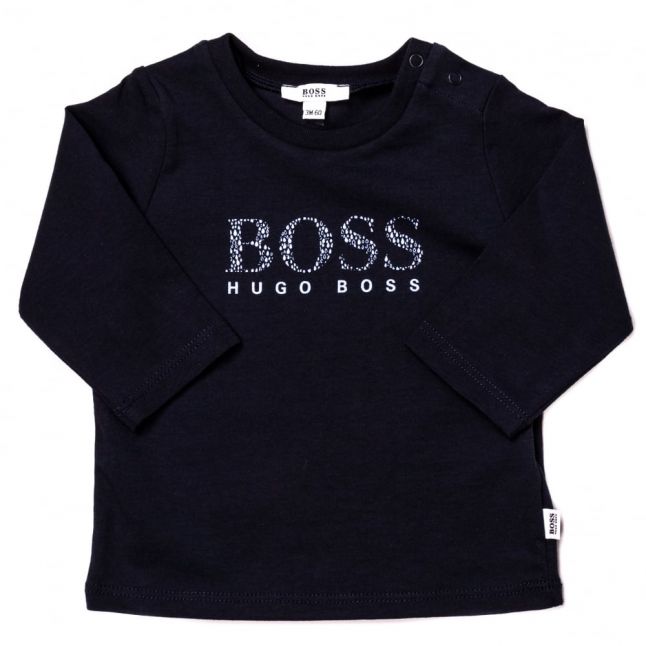 Baby Navy Branded L/s Tee Shirt