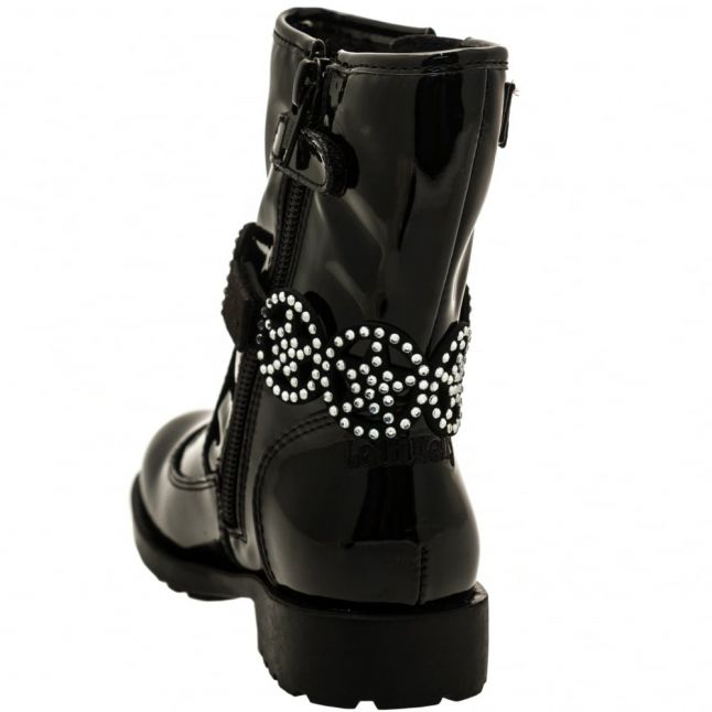Girls Black Patent Ann Mid Strap Boots (26-35)