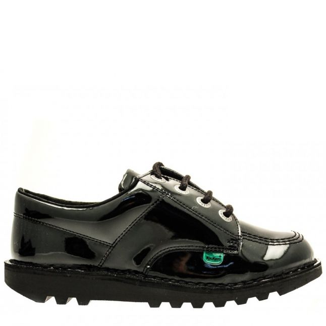 Youth Black Patent Kick Lo Shoes (3-6) 14583 by Kickers from Hurleys