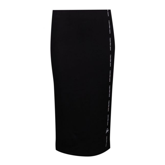 Womens Black Repeat Logo Milano Midi Skirt