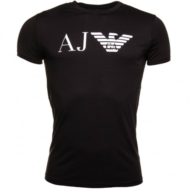 Mens Black Eagle Chest Logo Slim Fit S/s Tee Shirt