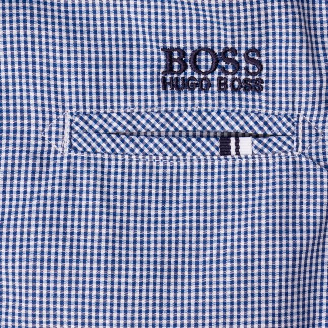 Boys Blue Branded Check L/s Shirt