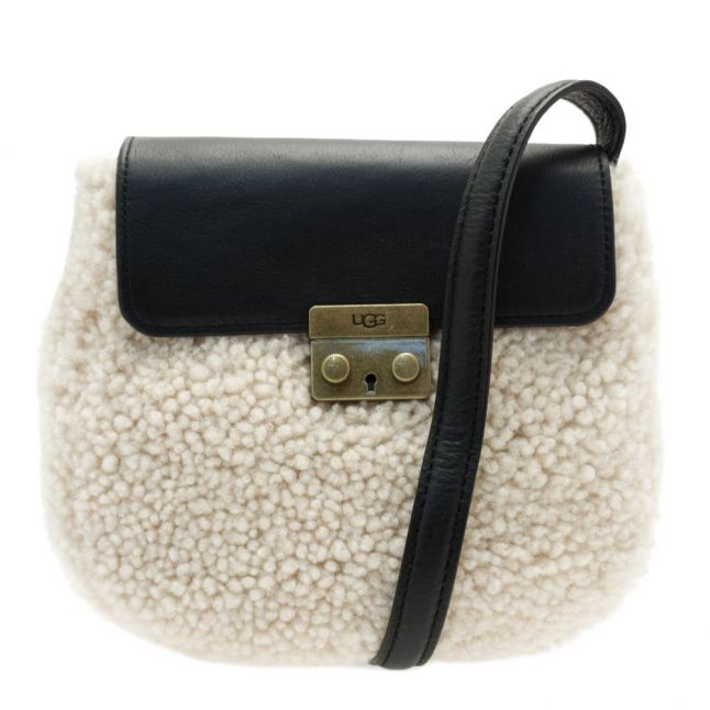 Womens Black & Natural Vivienne Sheepskin Crossbody Bag