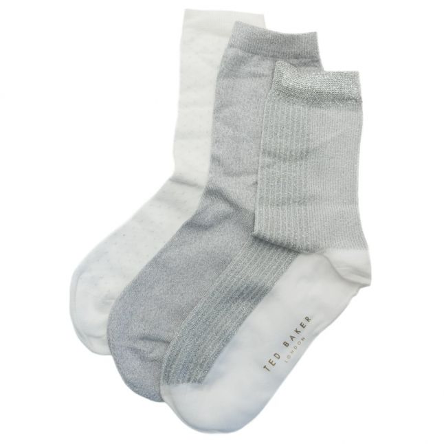 Womens Silver Glintee 3 Pack Socks