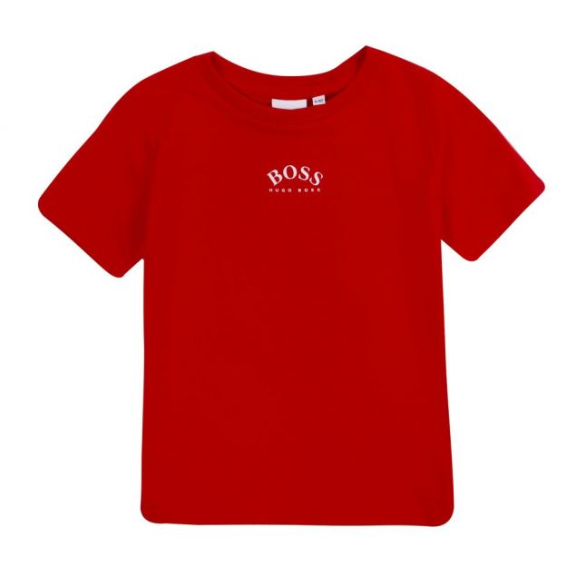 Boys Bright Red Centre Logo S/s T Shirt