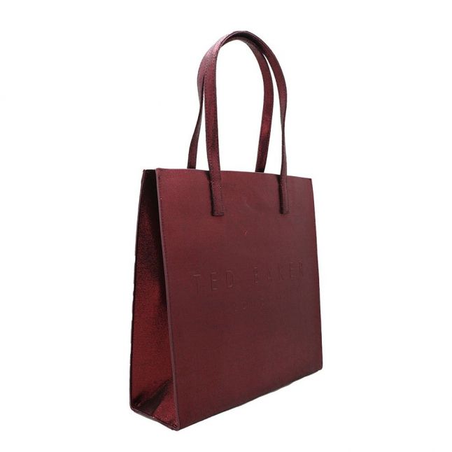Womens Dark Red Abzcon Crinkle Patent Large Icon Bag