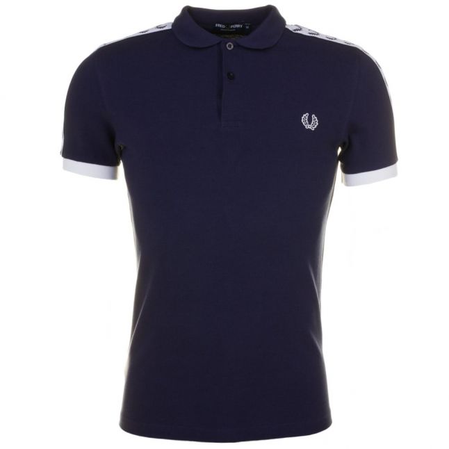 Mens Carbon Blue Taped Pique S/s Polo Shirt 60177 by Fred Perry from Hurleys