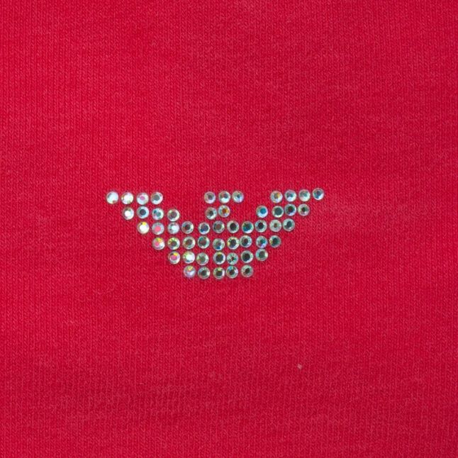 Baby Red Diamante Logo L/s Tee Shirt