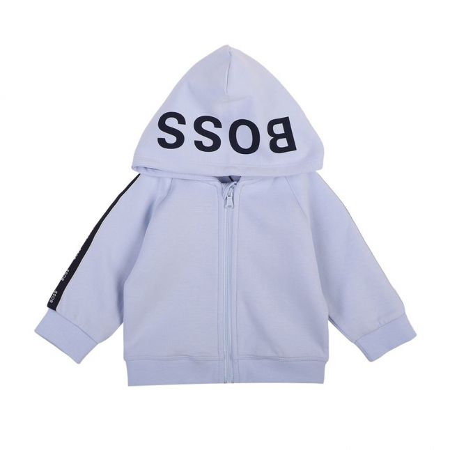 Baby Pale Blue Logo Hooded Zip Sweat Jacket