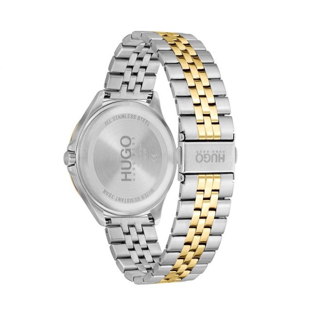 Mens Silver/Gold/Blue Suit Bracelet Watch