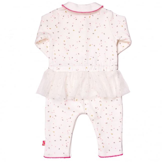 Baby White & Pink Frill Detail Romper