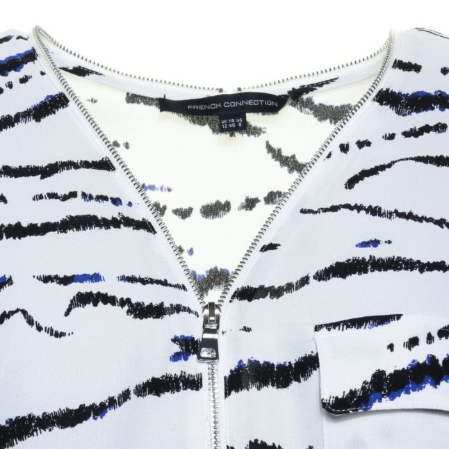 Womens Summer White Multi Tapir Wave Crepe Shirt