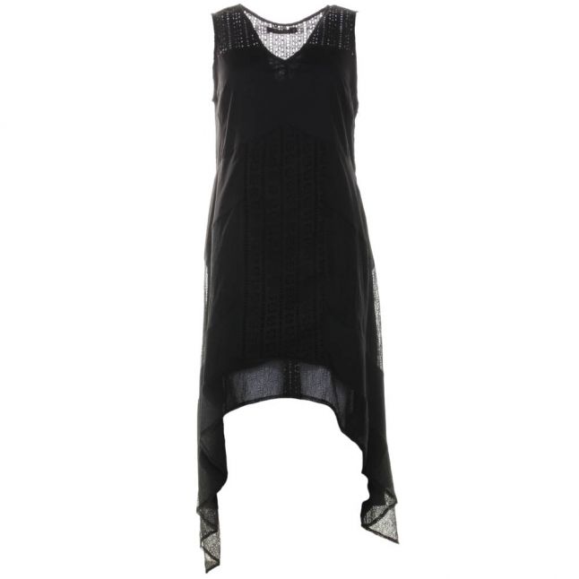 Womens Jet Black Abstract Maxi Dress