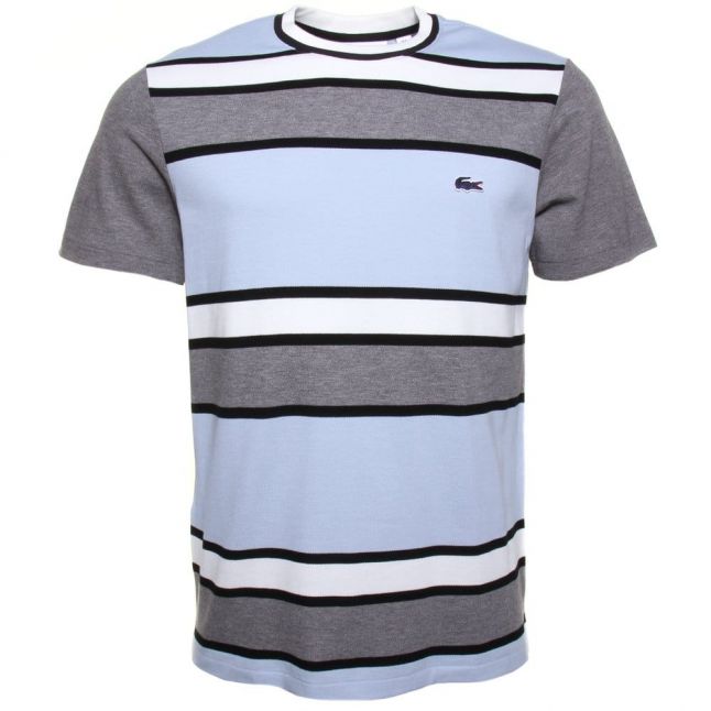 Mens Grey Made In France Striped S/s Tee Shirt 29405 by Lacoste from Hurleys