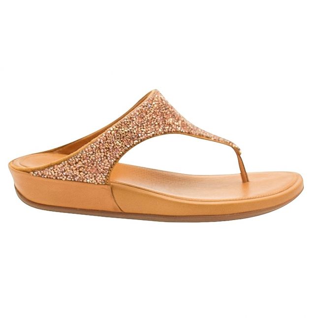 Fit Flop Womens Rose Gold Banda Sparklie Sandals